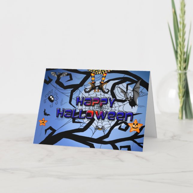 Une carte heureuse de Halloween d'amusement (Devant)