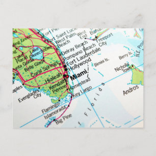 Une carte montrant la ville américaine de Miami
