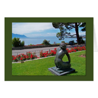 Une carte montrant un regard sur le lac Léman