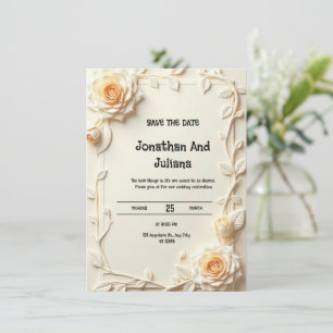 Une carte ornée de fleurs en relief ou imprimées