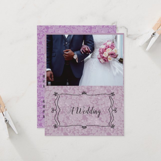 Une carte plat Mariage (Devant/Arrière en situation)