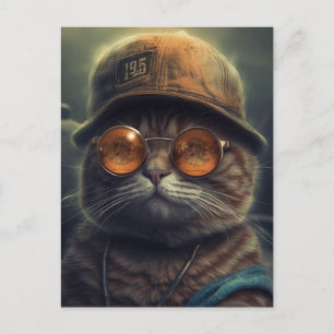Une carte postale de chat cool