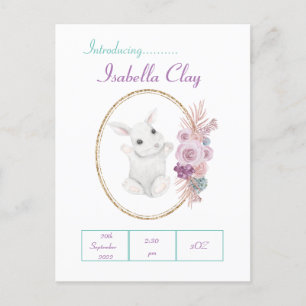 UNE CARTE POSTALE PERSONNALISÉE D'ANNONCE DE NAISS