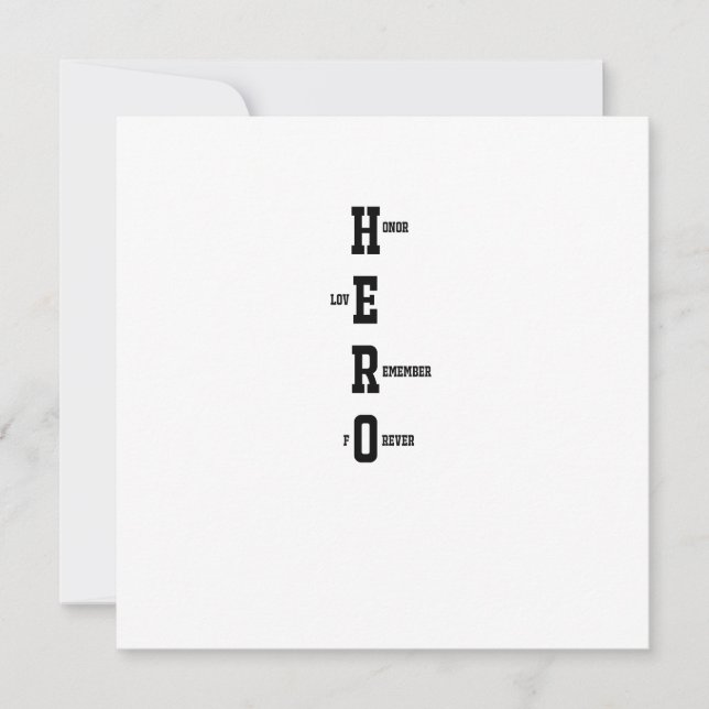 Une carte pour un HERO (Devant)