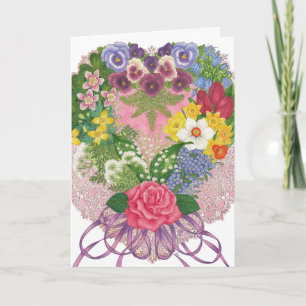 Une carte victorienne de Valentine de bouquet