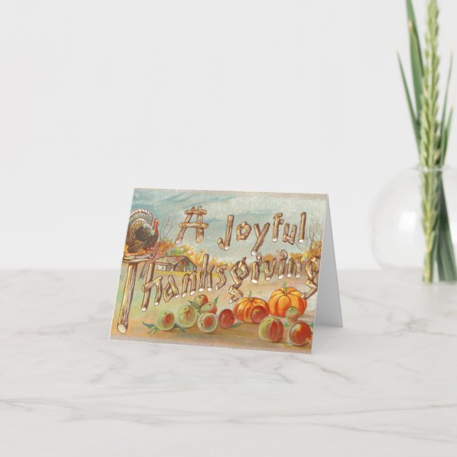 Une Carte Vintage Thanksgiving Joyeuse (Devant)