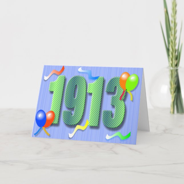 Une centième carte de l'anniversaire 1913 (Devant)