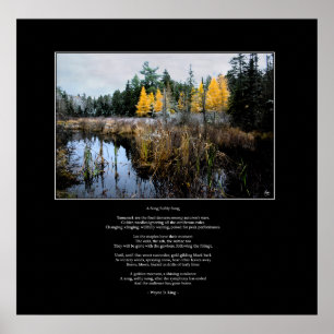 Une chanson chante doucement Poster Poème et image