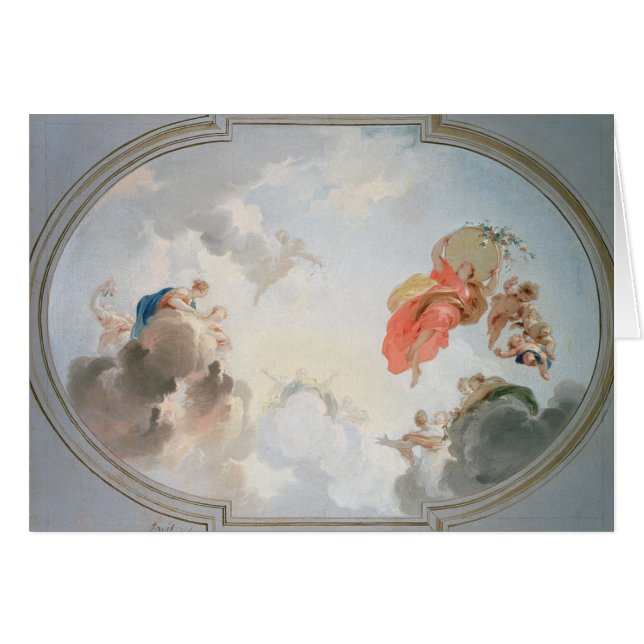Une conception de plafond dépeignant l'apothéose (Devant horizontal)