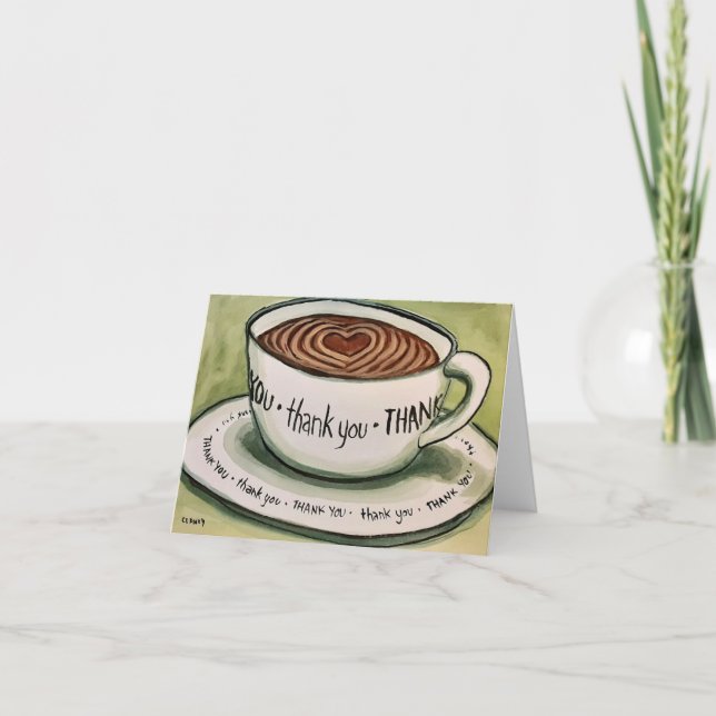 Une Coupe De Gratitude Pliée Carte de remerciement (Devant)