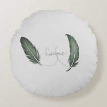 Une coussin ronde au design minimaliste.