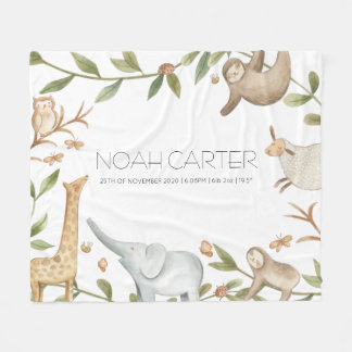 Une couverture d'animaux de safari personnalisée p