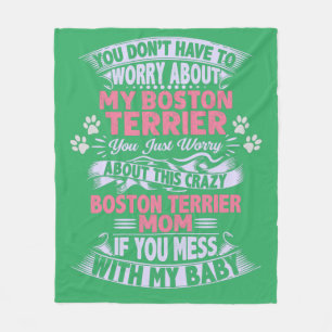 Une couverture en toison "Boston Terrier".