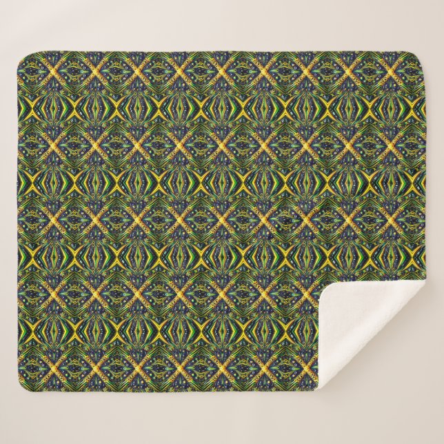 Une couverture Sherpa avec des couleurs jamaïcaine (Devant (Horizontal))