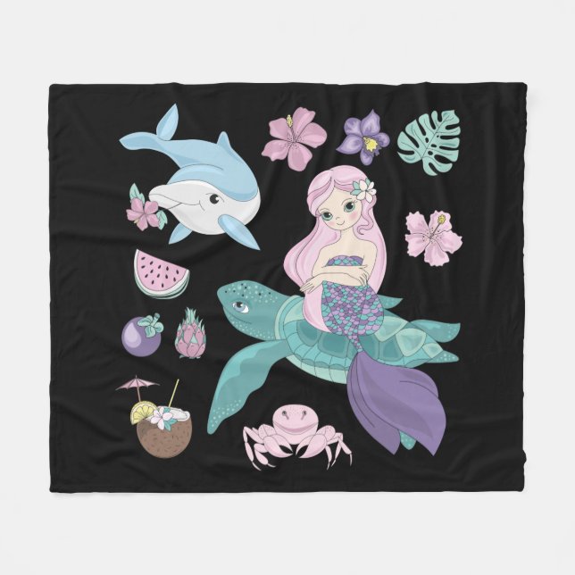 Une couverture "Sous la mer" pour les filles. (Devant (Horizontal))