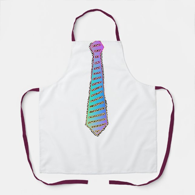 Une Cravate Vert Bleu Pour Votre Tablier Blanc (Recto)