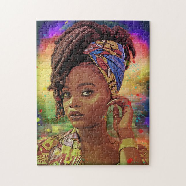 Une dame africaine avec Loc'd Hair Puzzle (Vertical)