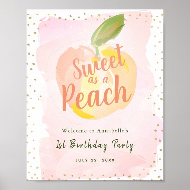 Une dans une Melon Girl Birthday Affiche de bienve (Devant)