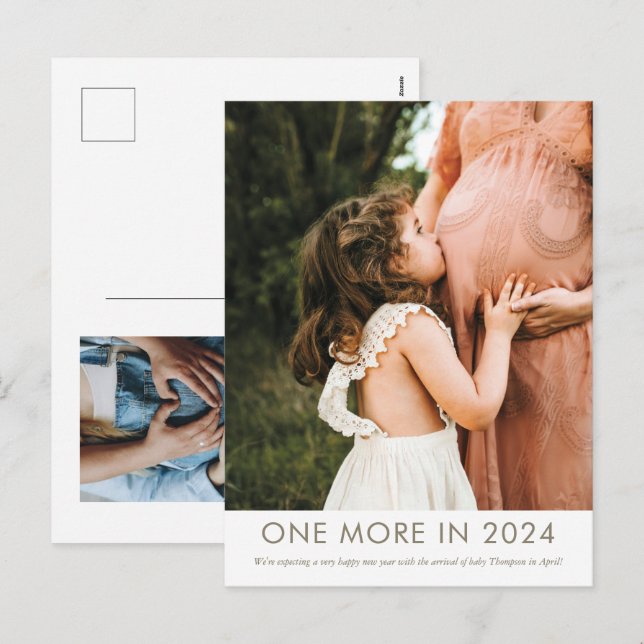 Une de plus en 2024 carte postale Faire-part gross (Devant / Derrière)