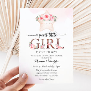 Une douce petite fille Baby shower invitation