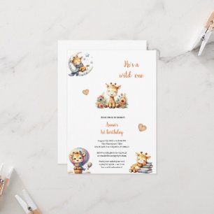 UNE ÉLÉGANTE INVITATION D'ANNIVERSAIRE GIRAFFE