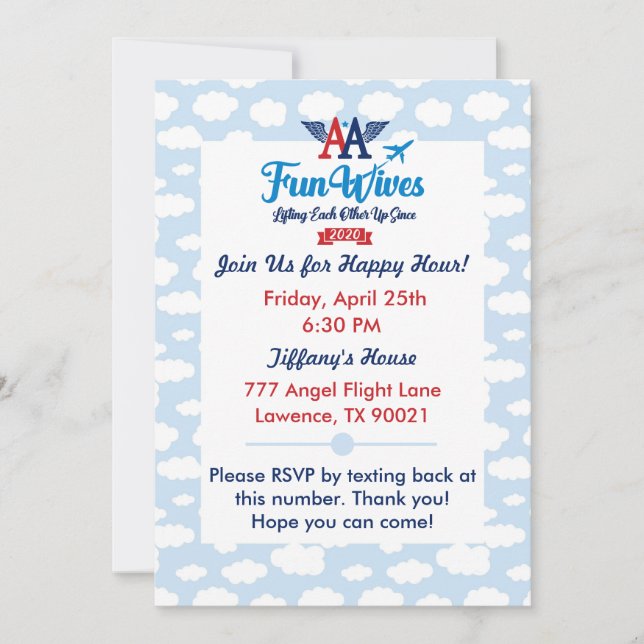 Une Epouse Amusante Invitation évite les nuages (Devant)