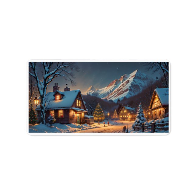 Une étiquette de Noël à la maison/Sticker (Devant)