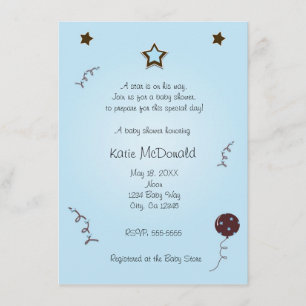 Une étoile est invitation née de baby shower ou