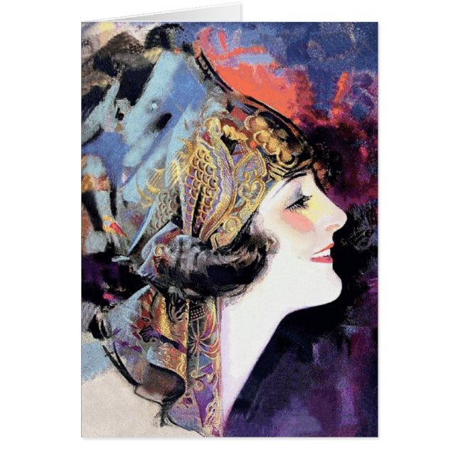 Une femme Art déco à l'écharpe (Devant)