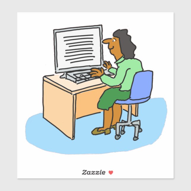 Une femme asiatique travaillant sur un autocollant (Feuille)