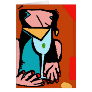 Une femme boit du cubisme Abstrait