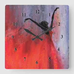 Une Femme Dansant Mur Horloge