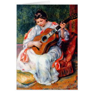 Une femme jouant à la guitare par Pierre Renoir