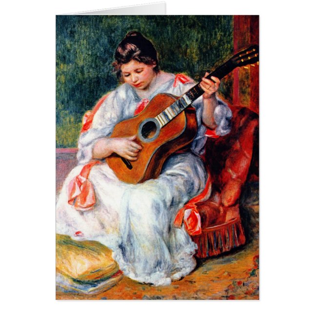 Une femme jouant à la guitare par Pierre Renoir (Devant)