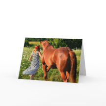 Une Fermière Et Sa Carte De Voeux Cheval