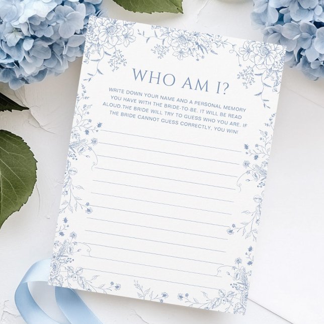 Une Fête des mariées Bleue Devine Qui Joue Carte (Créateur téléchargé)