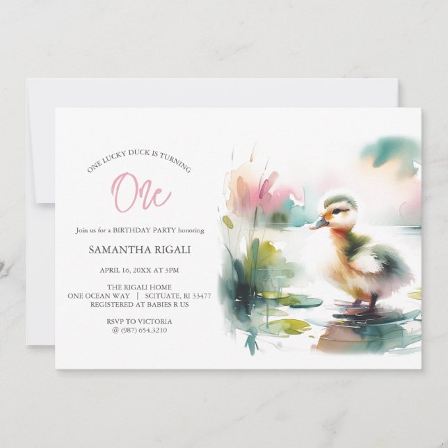Une fille chanceuse Invitations d'anniversaire (Devant)