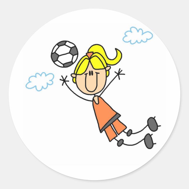 Une Fille De Football Pose Un Sticker (Devant)
