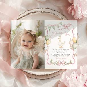 Une fille d'oie sotte Carte de remerciements photo