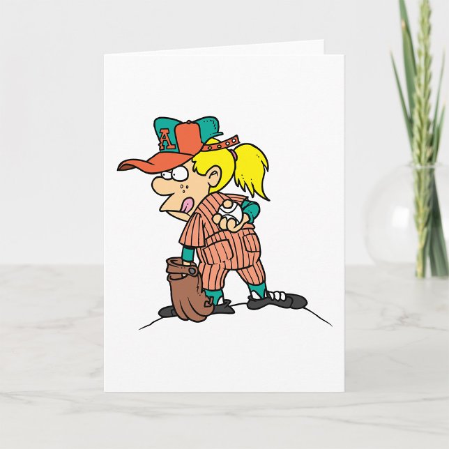 Une Fille Pique Dans Les Cartes De Voeux De Baseba (Créateur téléchargé)