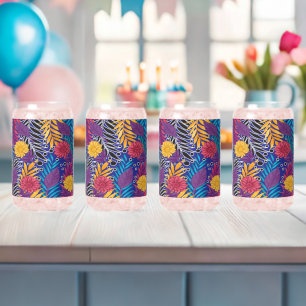 une fleur colorée et un motif feuille sur un bac b