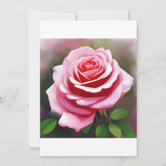 Une fleur Rose Carte d'invitation en papier