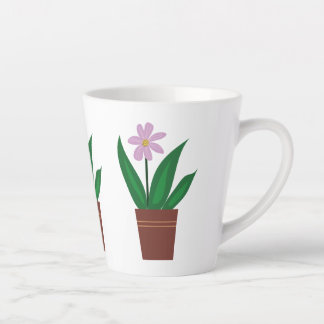 Une Fleur Violette Dans Une Mug Pot Latte