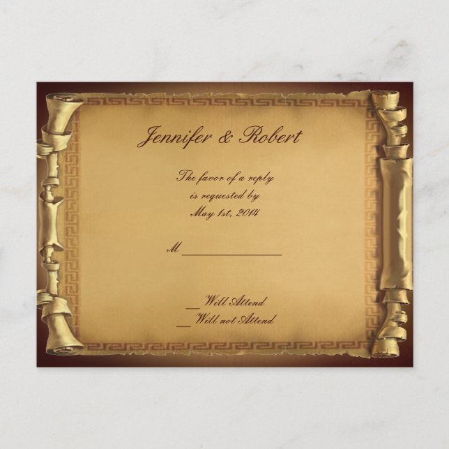 Une fois à une fois mariage carte postale RSVP (Devant)