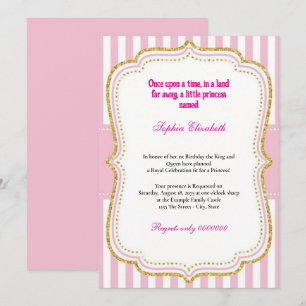 Une fois Princesse 1er anniversaire Invitation