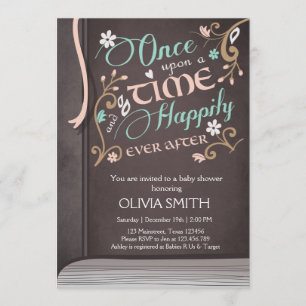 Une fois sur une invitation de Baby shower de livr