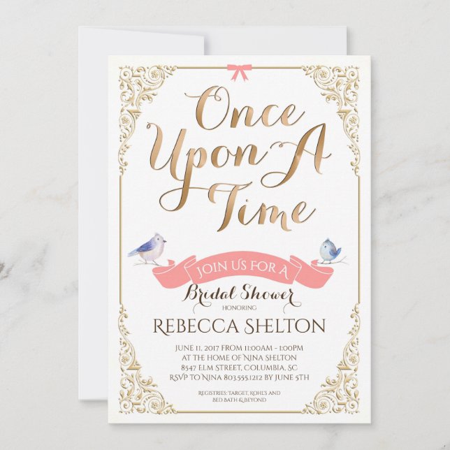 Une Fois Un Invitation De Temps 5x7 Naissance Nais (Devant)