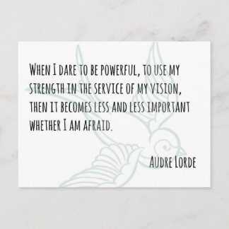 Une force féminine - Audre Lorde citation carte po
