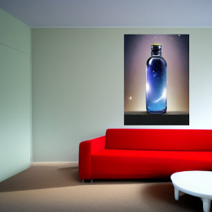 Une galaxie en bouteille   AI Art Poster