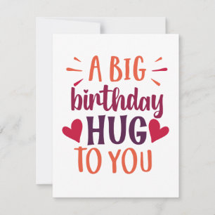 Une grande carte cadeau d'anniversaire Hug Birthda